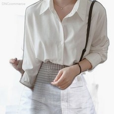 모던 코튼 여성 긴팔 셔츠 블라우스 하객룩 베이직핏