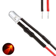 12V 5파이 레드 와이어 LED 고휘도 발광다이오드 DIY 과학 수업 간판 연결 케이블 오토바이 차량 튜닝, 10개