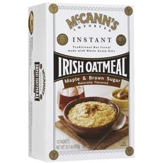 맥캔 인스턴트 아이리쉬 오트밀 - 메이플 브라운 슈가 - 4 McCann's Instant Irish Oatmeal - Maple Brown Sugar - 15.1 oz - 10, 15.1 온스(1팩), 430g, 1개