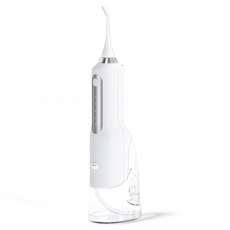 초강력 휴대용 무선 구강세정기 IPX7 방수 5단계 세정모드+5개 노즐팁 포함, 화이트, C10S