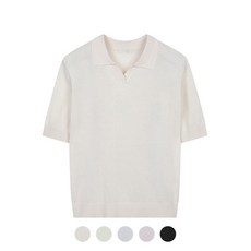 프로젝트엠 여성 슬릿넥 카라 반팔 스웨터_EPD2ER2200 770971