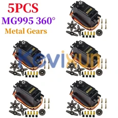 2510개 13KG 서보 디지털 MG995 올 메탈 기어 JR 자동차 RC 모델 헬리콥터 보트 아두이노 UNO DIY용, 10 MG995-360 5PCS