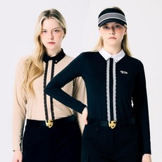 [헨리스튜어트] 골프 여성용 레이스 포인트 슬림 탑 티셔츠 컬러 택1