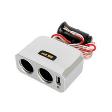 삼진 토스 USB 2구 소켓 멀티소캣 시거잭 시가잭, 블랙, 1개