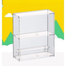 진열장 전시대 아크릴 케이스 전시용 진열대 디스플레이 컵 보관 선반+1단 계단형 2칸, 2단 선반