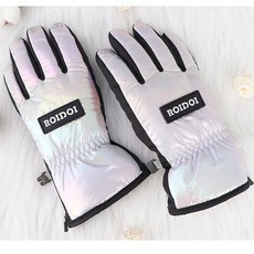 로이도이 실버 스키장갑 벨보아원단 내피로 더욱 따뜻하고 반짝이는 소재로 더욱 화려한 아동장갑