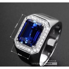 霸氣四方優雅男士藍寶石戒指-都會紳士系列-活圍設計-台中南區現貨