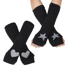 아크릴 섬유 스트라이프 핑거리스 장갑 슬리브 패션 악세사리, 블랙 217, 1개