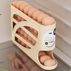 도복담윤 깨짐 방지 자동 롤링 대용량 계란 보관함, 1개, 1세트