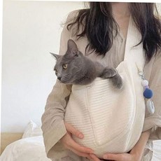 강아지슬링 반려동물 산책 가방 이동가방 슬링백 어린 강아지, 화이트-빅