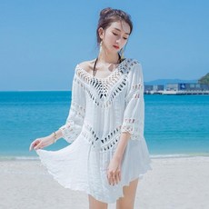 수영복커버업 수영복가디건 수영복로브 니트 비치웨어 _809811-001