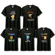 배드민턴복 운동복 그래픽티셔츠 쿨 기능성 흡한속건 라운드 블랙 반팔티셔츠(300)