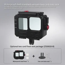 호환고프로 13 12 11 10 9용 알루미늄 방수 하우징 80M 심해 다이빙용 강화유리 액션 카메라 보호 프레임, 04 Standard Combo A