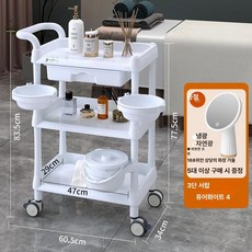 서빙 웨건 다용도 카트 미용실 업소용 식당 선반, 기본구성, 0x0x0cm, 3단 단일 서랍 퓨어화이트