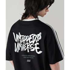 UNTAPPED STUDIO 유니버스 오버랩 오버핏 트랙 반팔 배색 티셔츠 3Color 275886