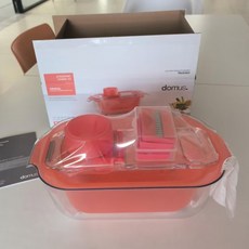 克歐克廚房多功能切菜器 不銹鋼土豆刨絲器 擦絲器 波浪切菜神器, 代客處理瀝水籃+切菜器-透明紅, 1個