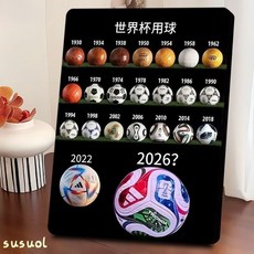 월드컵 축구공 변천사 액자 축구 문화 창의 장식 축구 분위기 소품, 6inch [약 11*15cm 미니 테이블 장식품], 월드컵 공