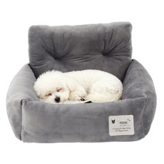 RUNDX 강아지 차량용 카시트 조수석 뒷자석 풀커버, 1개, 그레이