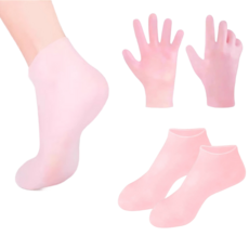 로멀리 실리콘 발 보습 장갑 세트, 1세트