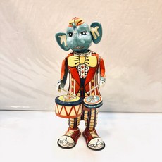 日本製發條玩具 鐵皮大象打鼓玩具 遊樂園馬戲團系列 收藏送禮佳品, 1個