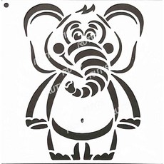 型染版 簍空模板 繪畫模版 塗鴉模版 蝶古巴特diy 象, 1個, ST-CU1-0370