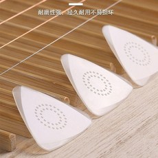 中阮撥片 專業防滑尼龍三角彈片耐磨耐用, 1個, 5片白色,防滑撥片斜邊直三角形 送卡通包
