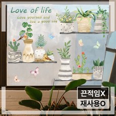 심플리프 창문 인테리어 스티커 카페 포인트 스티커, 10.3단선인장화분