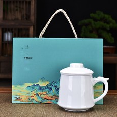 茶水分離泡茶杯 禮盒裝, 純白辦公杯-禮盒裝, 401-500ml, 1個