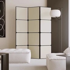 파티션 가림막 공간분리 접이식 파티션 인테리어 파티션 거실 발코니 카페 가림막 병풍 이동식파티션 가벽 병풍 업소용 사무용 1200*1800, 화이트 3단