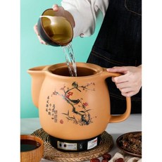 자동 세라믹 약탕기 가정용 한약 도자기 주전자 냄비 중탕기 코어 빠름 느림, 3L 8코어 빠름 느림