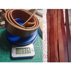 手工植鞣頭層皮皮帶條 紅棕色長126cm寬3.5cm厚3.5mm