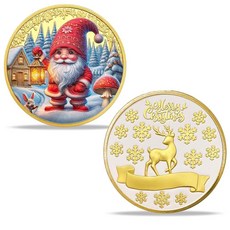 메리 크리스마스 챌린지 코인 행복 가족 산타클로스 기념 주화 새해 눈 덮인 마을 눈사람 재미있는 토큰 따뜻한 휴일 수집용 선물 가족 친구를 위한, 크리스마스 드워프