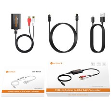 Neoteck 디지털 아날로그 DAC 오디오 변환기 SPDIF-RCA 광학 토스링크-RCA 어댑터 암수 192kHz, [01] Female Cnector, 01 기타