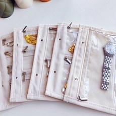 首飾收納冊 旅行便攜飾品分裝袋, 補充5張頁絨布內頁, 1個
