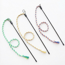 고양이 꼬리 낚싯대 장난감, 1개, 그린