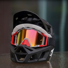 산악 MTB 초경량 오프로드 올마운틴 남녀공용 다운힐, 1개, 블랙 앤 화이트 고글 포함