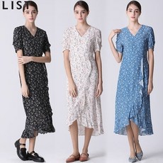 르오트 리스트LIST 로맨틱 플라워 러플 브이넥 원피스16272300588586DH3673885