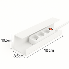 책상아래 PVC 접착식 멀티탭 선정리 무타공 콘센트 정리함, 화이트, 1개