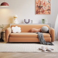 沙髮床兩用輕奢小戶型多功能可折疊伸縮科技布網紅款簡約, 【藏藍色-科技布海綿款.】2.1米沙發床,沙發床, 1個