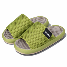 발캉스 층간소음 메쉬 통풍 아치서포트 족저근막 푹신한 하우스 룸 슈즈 거실화, 1개, 네온그린