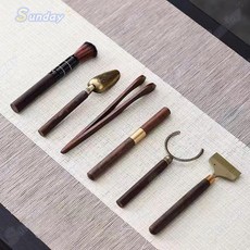 哥窯茶道六君子紫砂擺件 茶針茶刮茶托茶具配件, 1個, 六君子