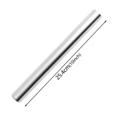 스테인리스 스틸 롤링 핀 베이킹 빵 페이스트리 논스틱 도구 요리 피자 쿠키 청소가 쉬운 주방 용품, 02 10 inches