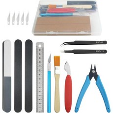 Bigstone 16 PCS 건담 모형 도구 키트 취미용 건축 자동차 비행기 건물 로봇 수리 익스트 세트, Bigstone 16 PCS 건담 모형 도구 키트 취미, 1개