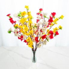 할메이드 생화같은 조화 꽃 hf44 복숭아 꽃 6p, 랜덤발송, 6개