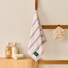 모던하우스 STF 더블 스트라이프 핸드타월 65g 34 x 34 cm, 1개, 라벤더