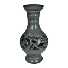 《博古珍藏》宋代官窯鏤空花卉瓶，早期收藏老件瓷器，博物館級藝術珍品，底價回饋