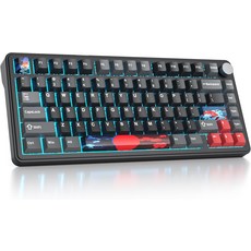 서멘 M75 75% 무선 크리미 키보드 개스킷 프리루브 트리플 모드 블루투스 기계식 게이밍 BT5.02.4GHzUSB 흡음 패드 핫 스왑섀도우 레드 기능 포함, Shadow Red