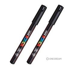 [원드림]미쯔비시 유니포스카 PC-1MR 매우 얇은글씨용 블랙 2개입, 1세트, 1개