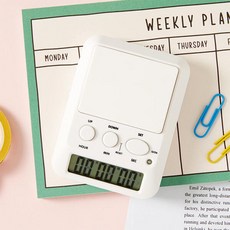 아트박스 심플 디데이스탑워치 화이트