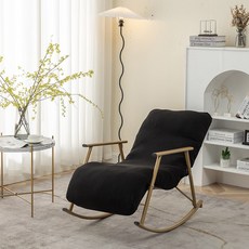 1인용 리클라이너 스윙체어 수유의자 흔들의자 커버 전용 소파, 싱글 좌석 52cmx140cm, 1개, 블랙